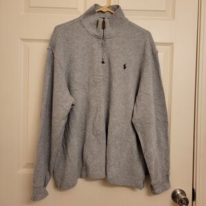 Polo Ralph Lauren Men's Light Gray Zip-Up Sweater XL Long Sleeve Cotton